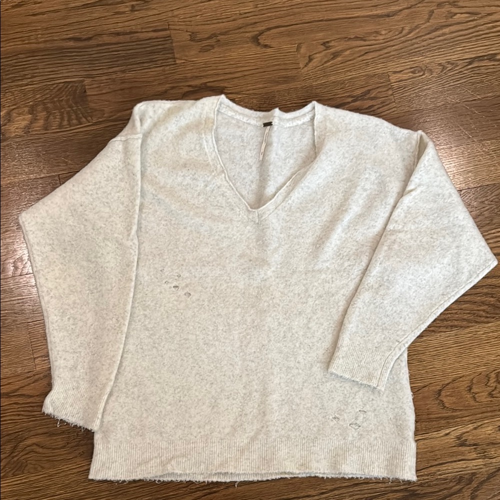 Free People distressed V-Neck Sweater